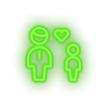 green family parent father children human person heart child kid dad baby led neon factory