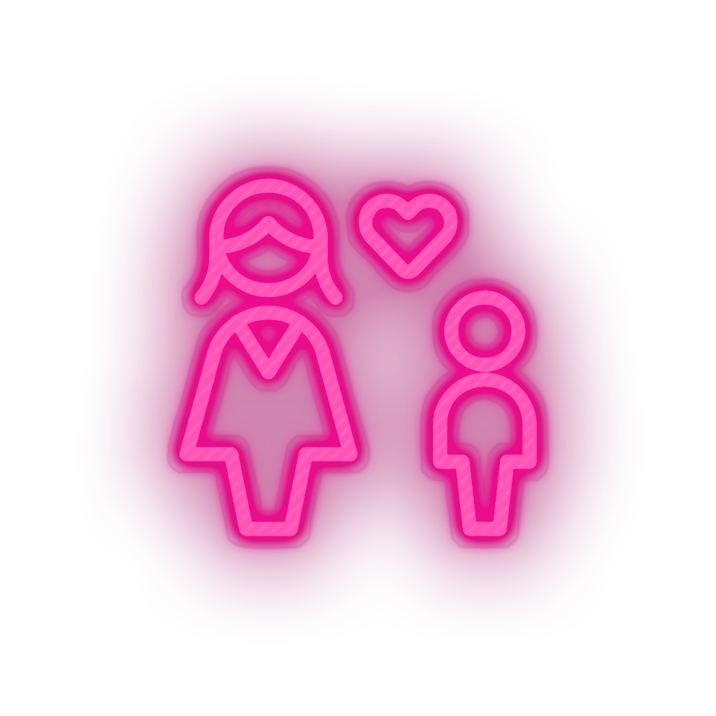 pink family person mother human children parent heart child kid baby led neon factory