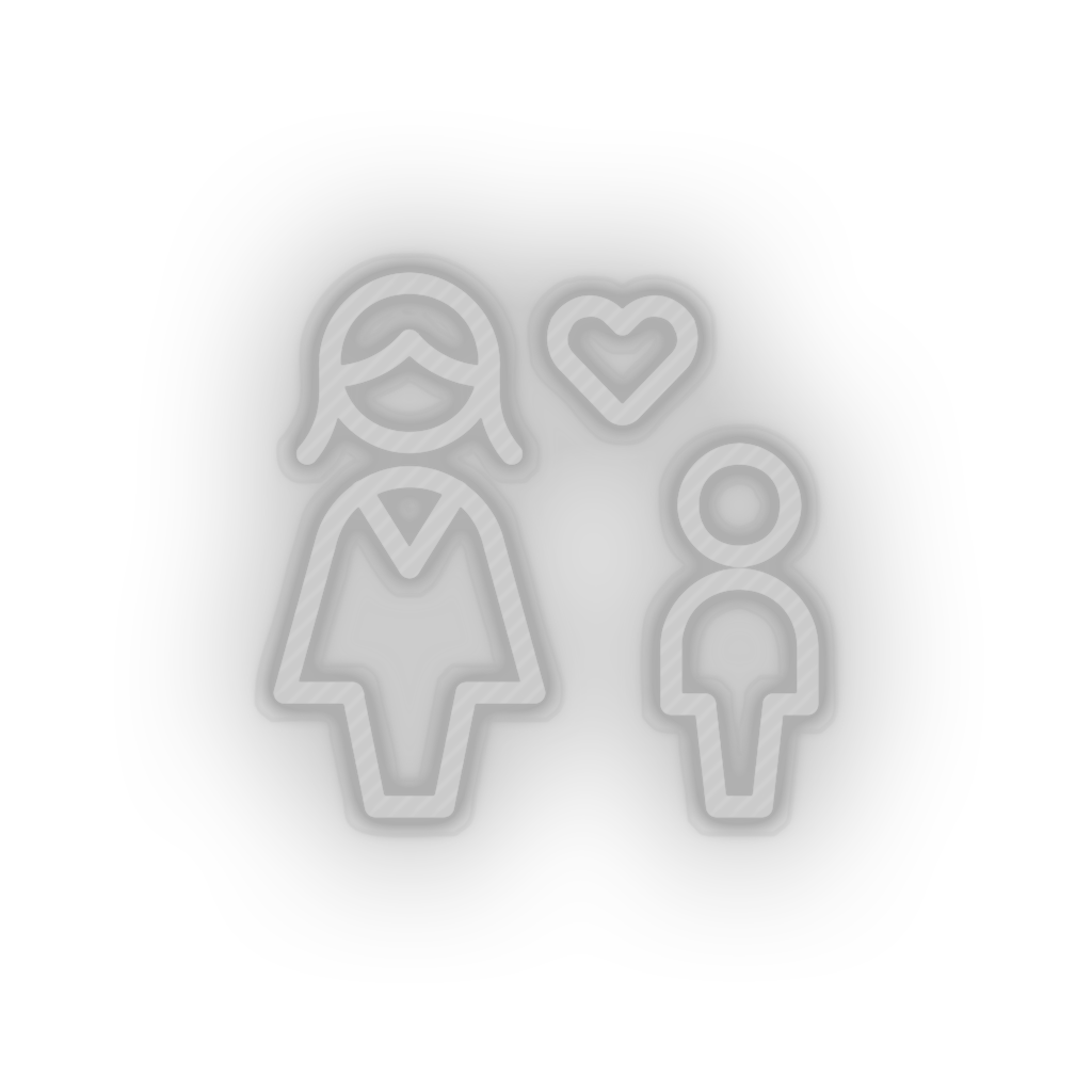 white family person mother human children parent heart child kid baby led neon factory