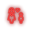 red family person mother human children parent heart child kid baby led neon factory