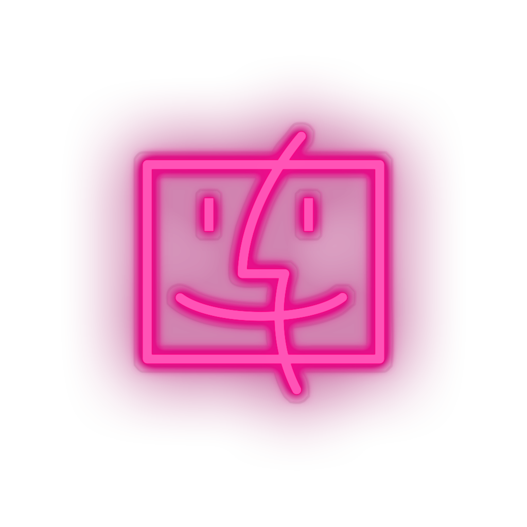 pink finder social network brand logo led neon factory