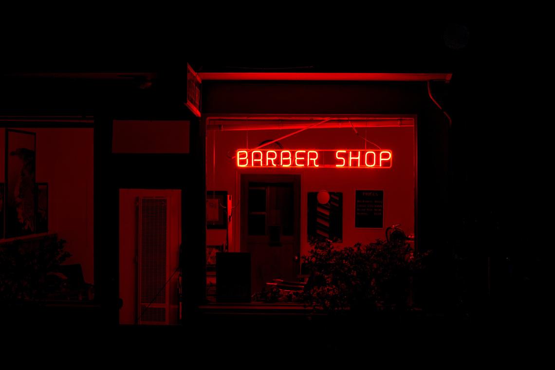 Barber shop hair salon neon sign