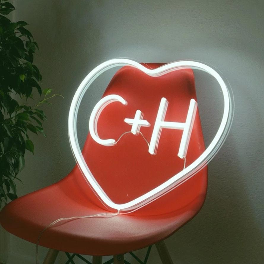 Heart Sign with Initials | NEON LED