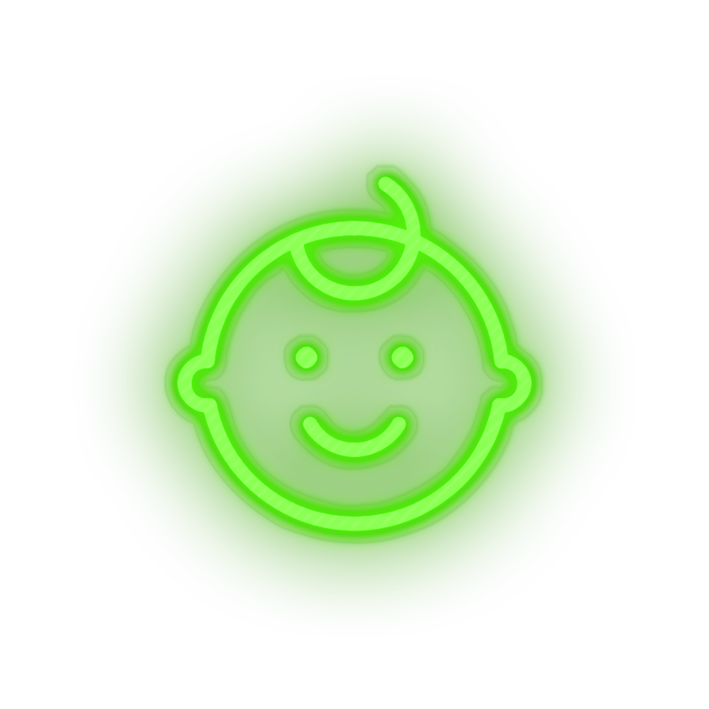 green kid infant boy family child baby children led neon factory