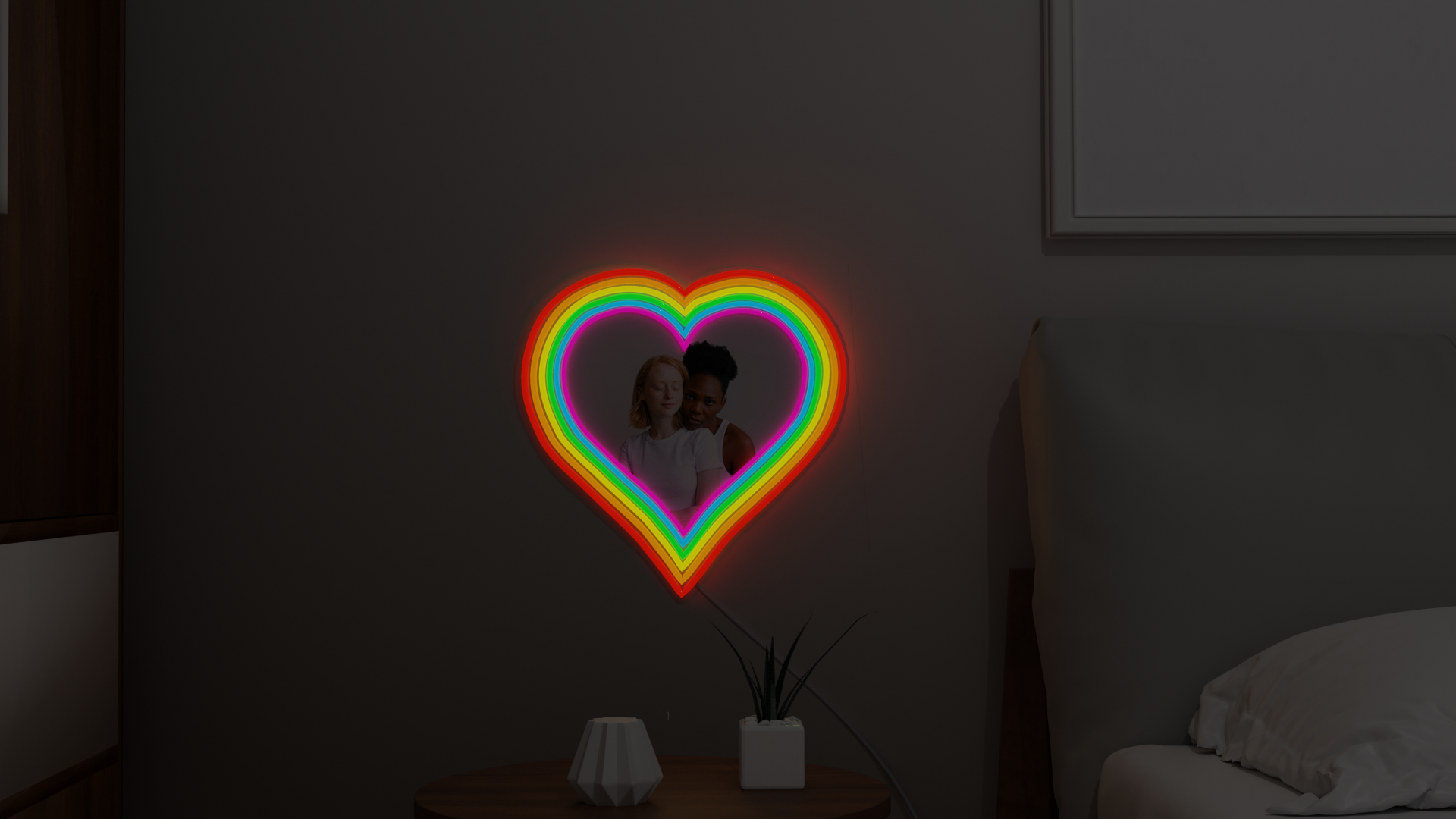 photo frame lgbt neon lights