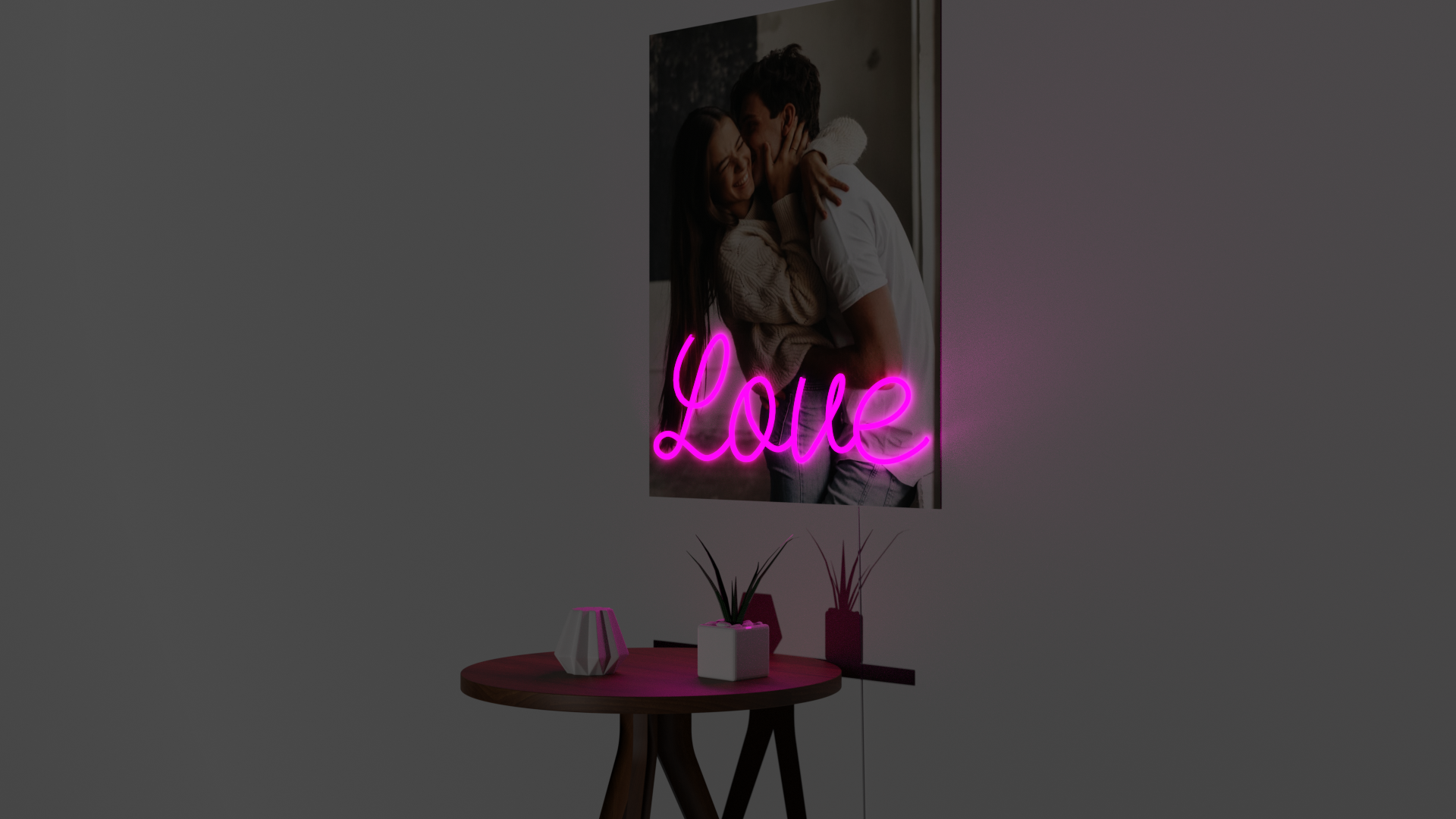 Custom canvas photo led light