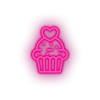 pink muffin led cake dessert love muffin relationship romance valentine day neon factory