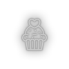 white muffin led cake dessert love muffin relationship romance valentine day neon factory