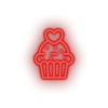 red muffin led cake dessert love muffin relationship romance valentine day neon factory