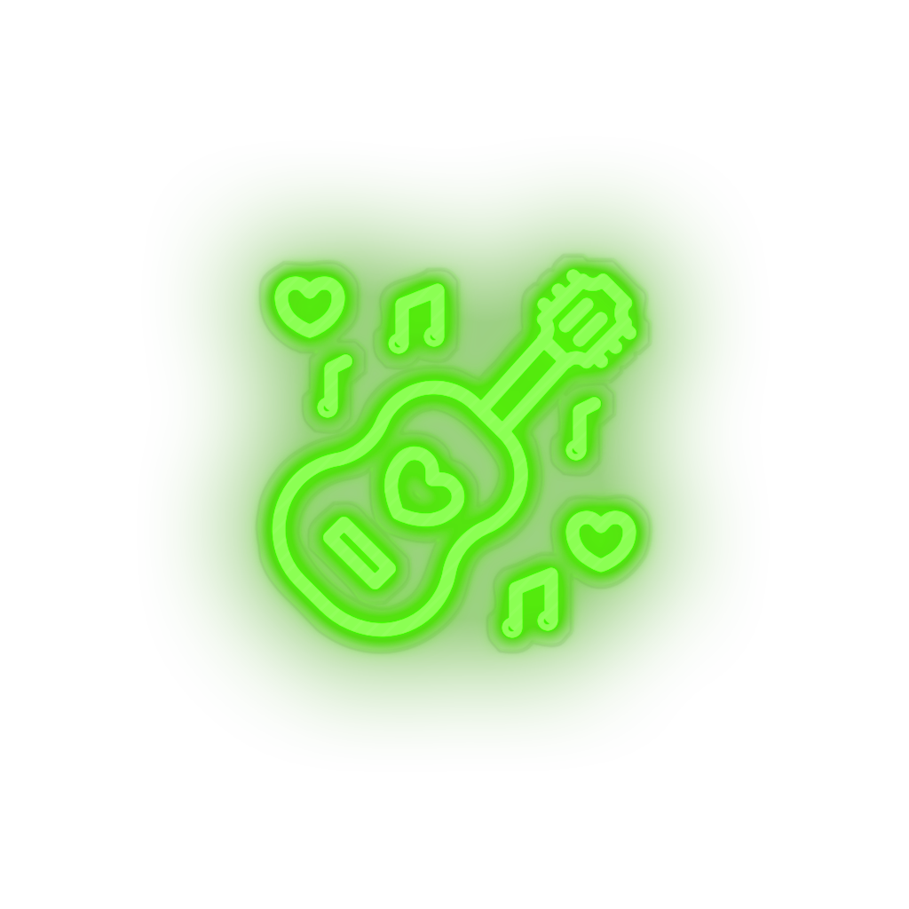 green music led guitar love music note relationship romance valentine day neon factory