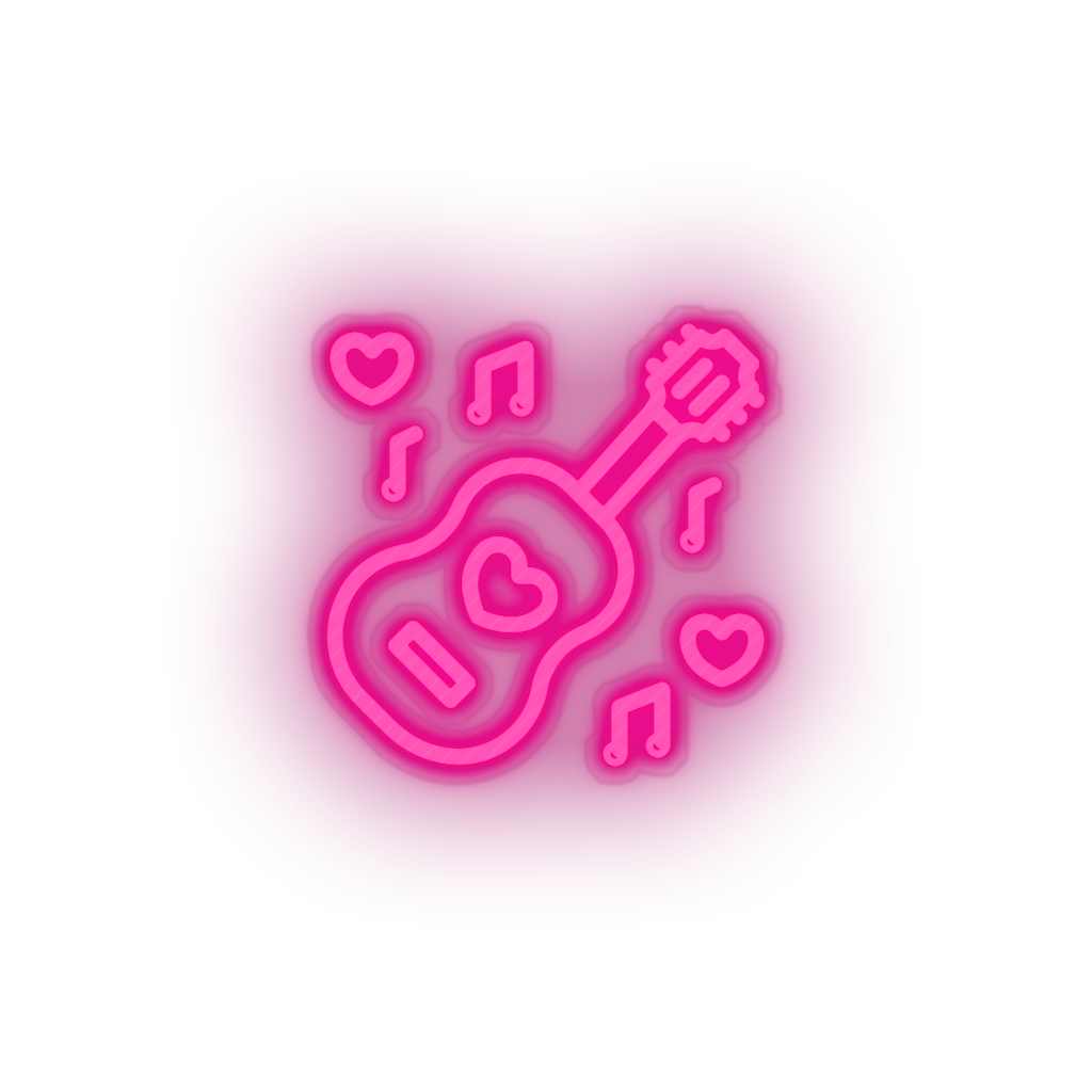 pink music led guitar love music note relationship romance valentine day neon factory