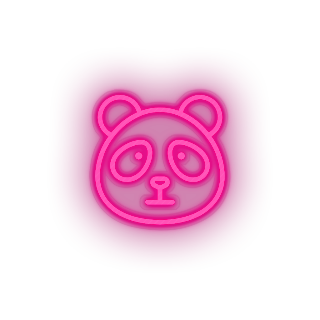 panda Animal bear cartoon fauna herbivore panda zoo Neon led factory