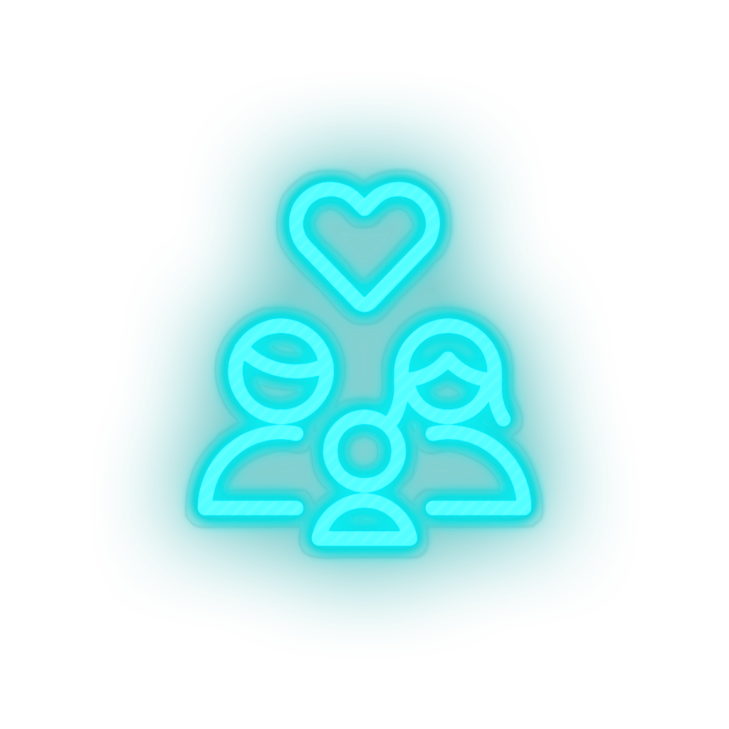 ice_blue parent family person human children heart parents child kid baby led neon factory