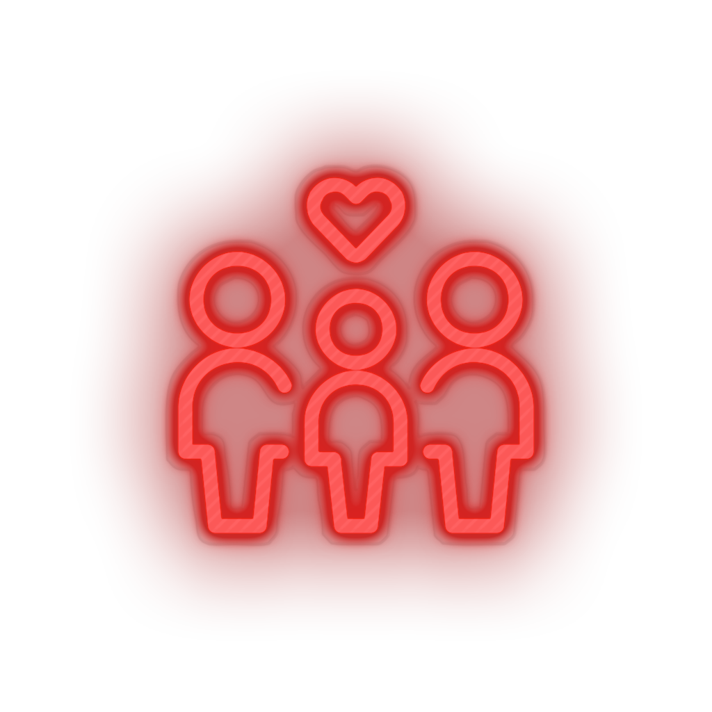 red parent family person human children heart parents child kid baby love led neon factory