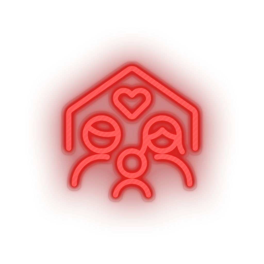 red parent family person human house children home parents child heart kid baby led neon factory