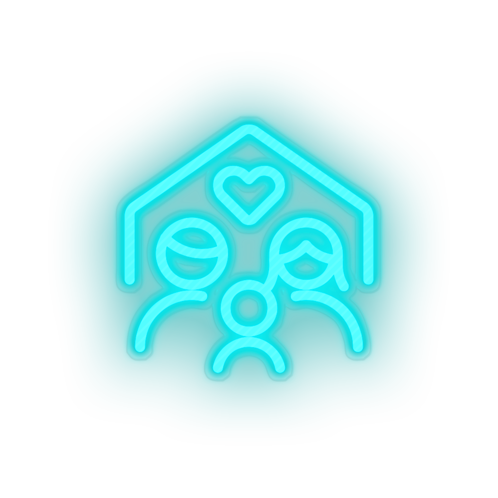 ice_blue parent family person human house children home parents child heart kid baby led neon factory