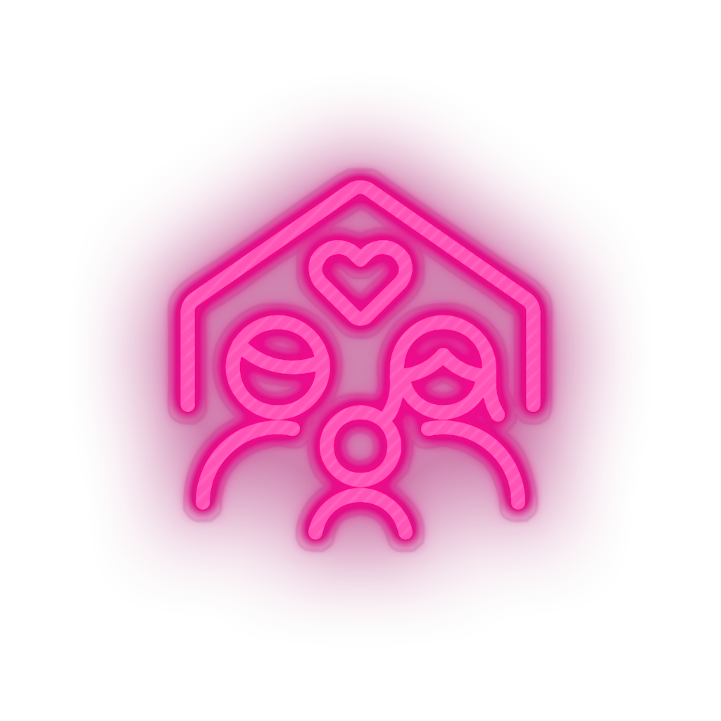 pink parent family person human house children home parents child heart kid baby led neon factory