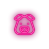 pink pig led animal cartoon fauna herbivore pig pork zoo neon factory