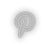 white pinterest social network brand logo led neon factory