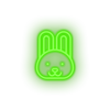 green rabbit led animal bunny cartoon fauna herbivore rabbit zoo neon factory