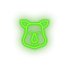 green rhino led animal cartoon fauna herbivore rhino rhinoceros zoo neon factory