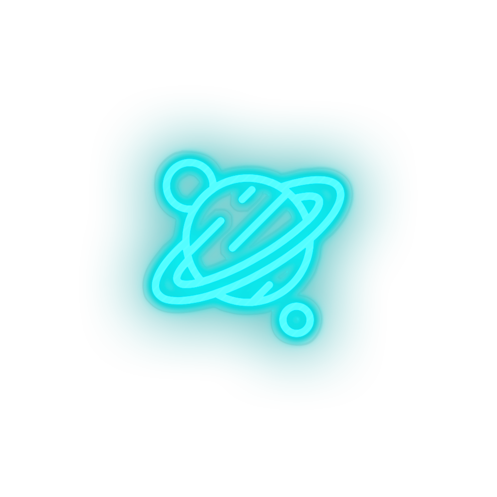 ice_blue saturn led adventure astronomy outer space planet saturn saturn ring space neon factory