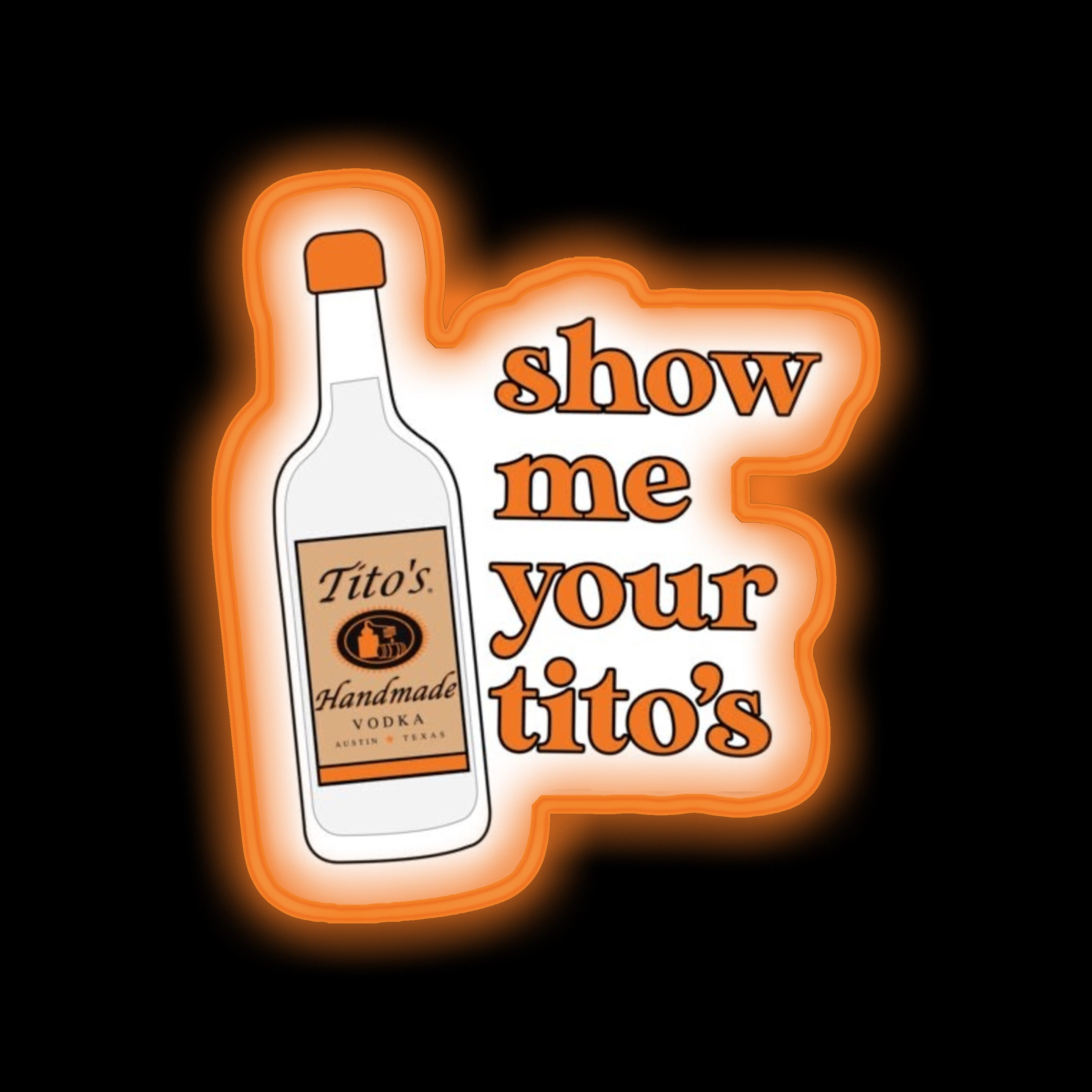 titos bottle neon sign