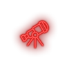 red telescope led adventure astronomy observation outer space space telescope view neon factory