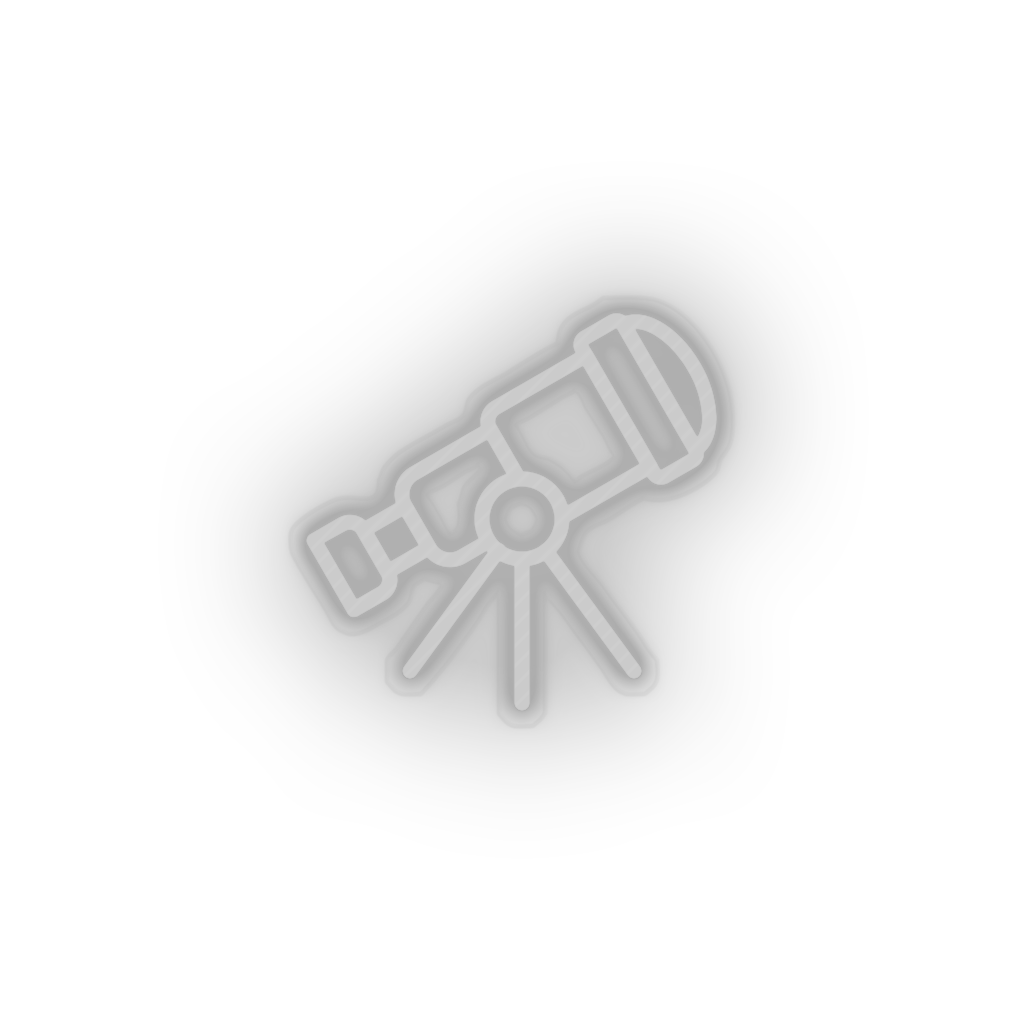 white telescope led adventure astronomy observation outer space space telescope view neon factory
