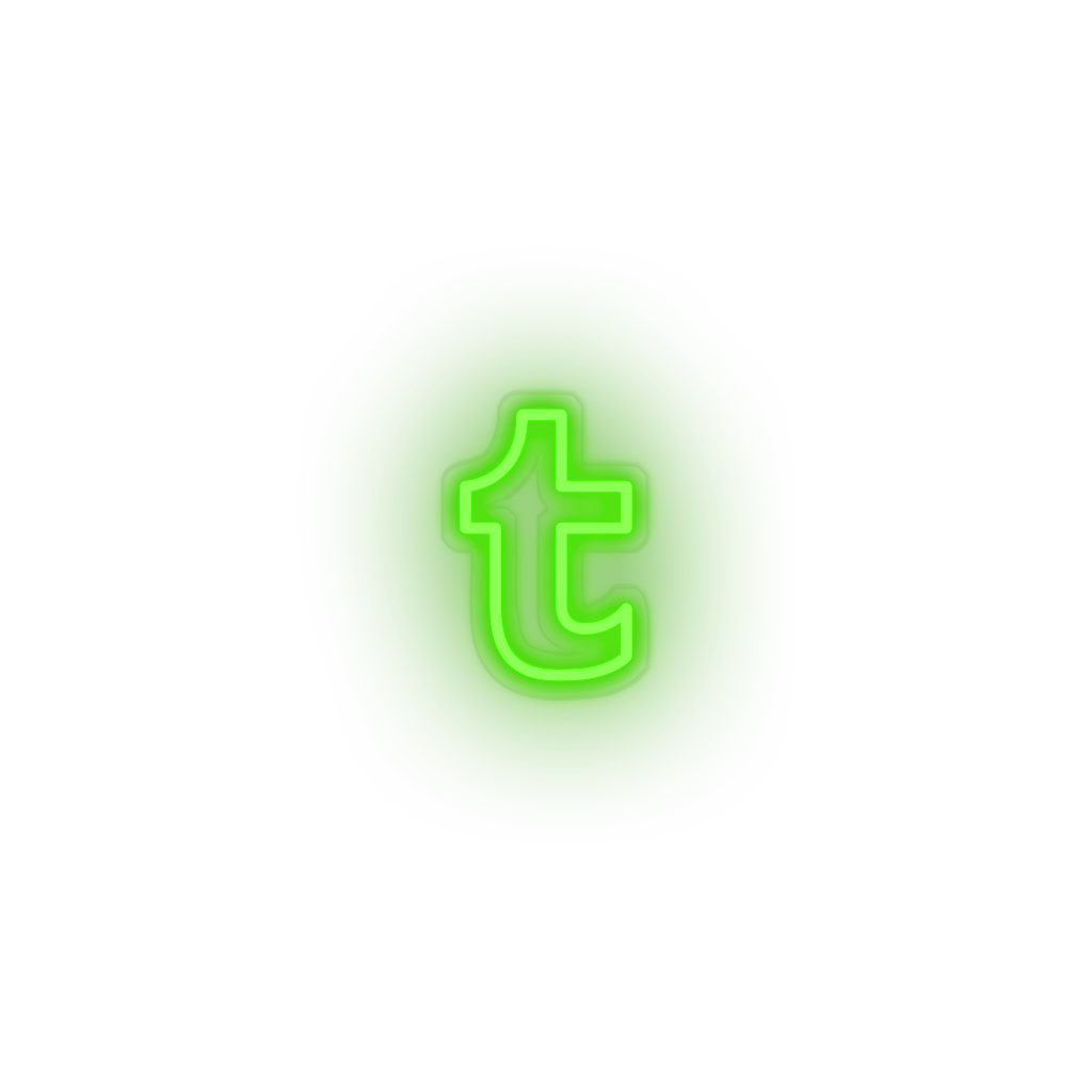 green tumblr social network brand logo led neon factory