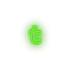 green tumblr social network brand logo led neon factory