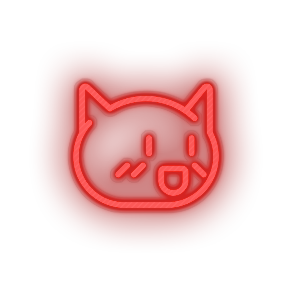 red video game cat led neon factory