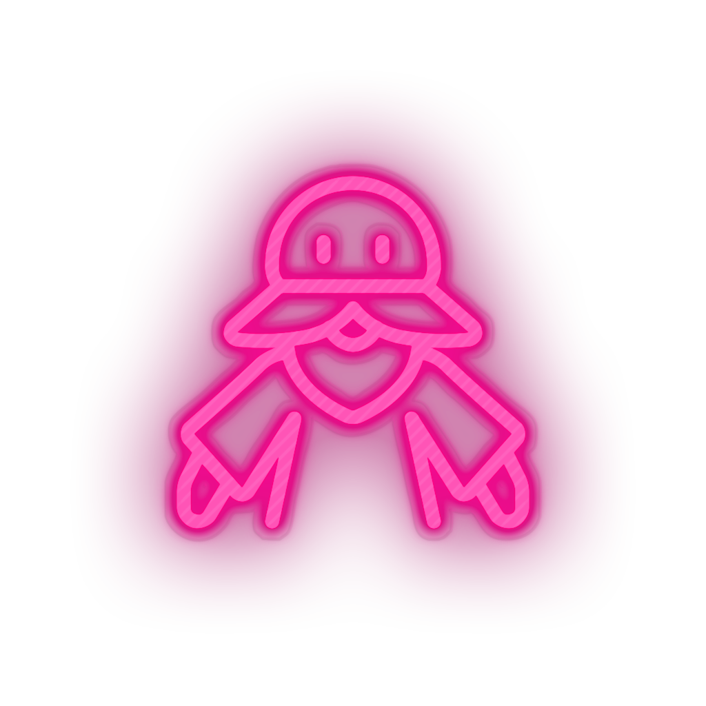 pink video game character led neon factory