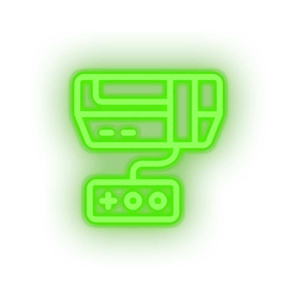 green video game console led neon factory