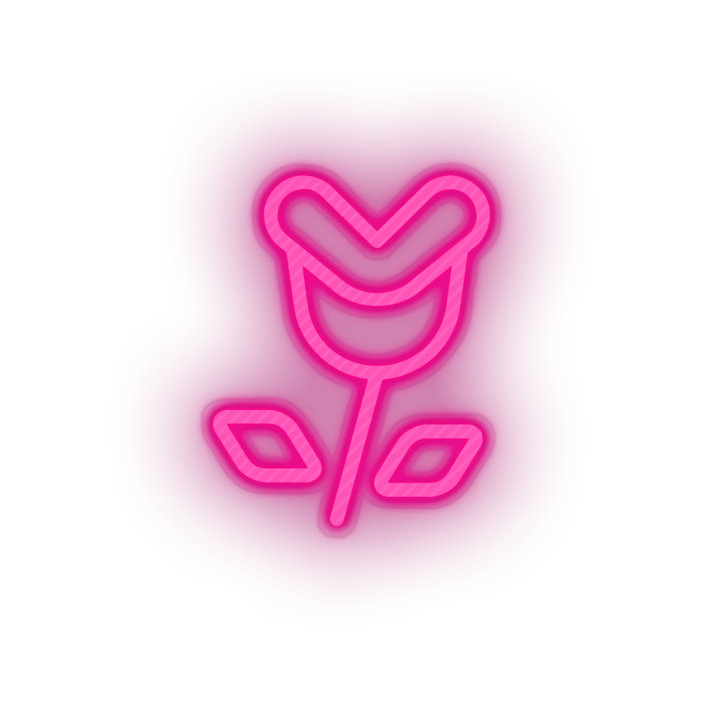 pink video game flower enemy led neon factory