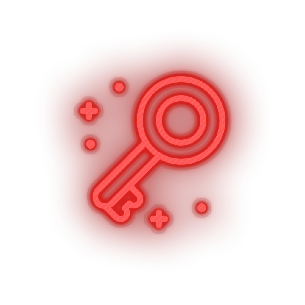 red video game key led neon factory