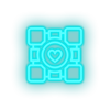 ice_blue video game logo companion cube led neon factory