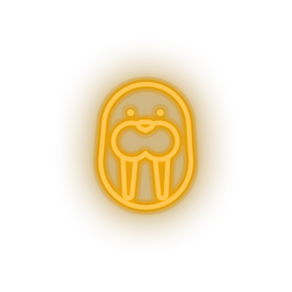 warm_white walrus led animal carnivore cartoon fauna seal walrus zoo neon factory