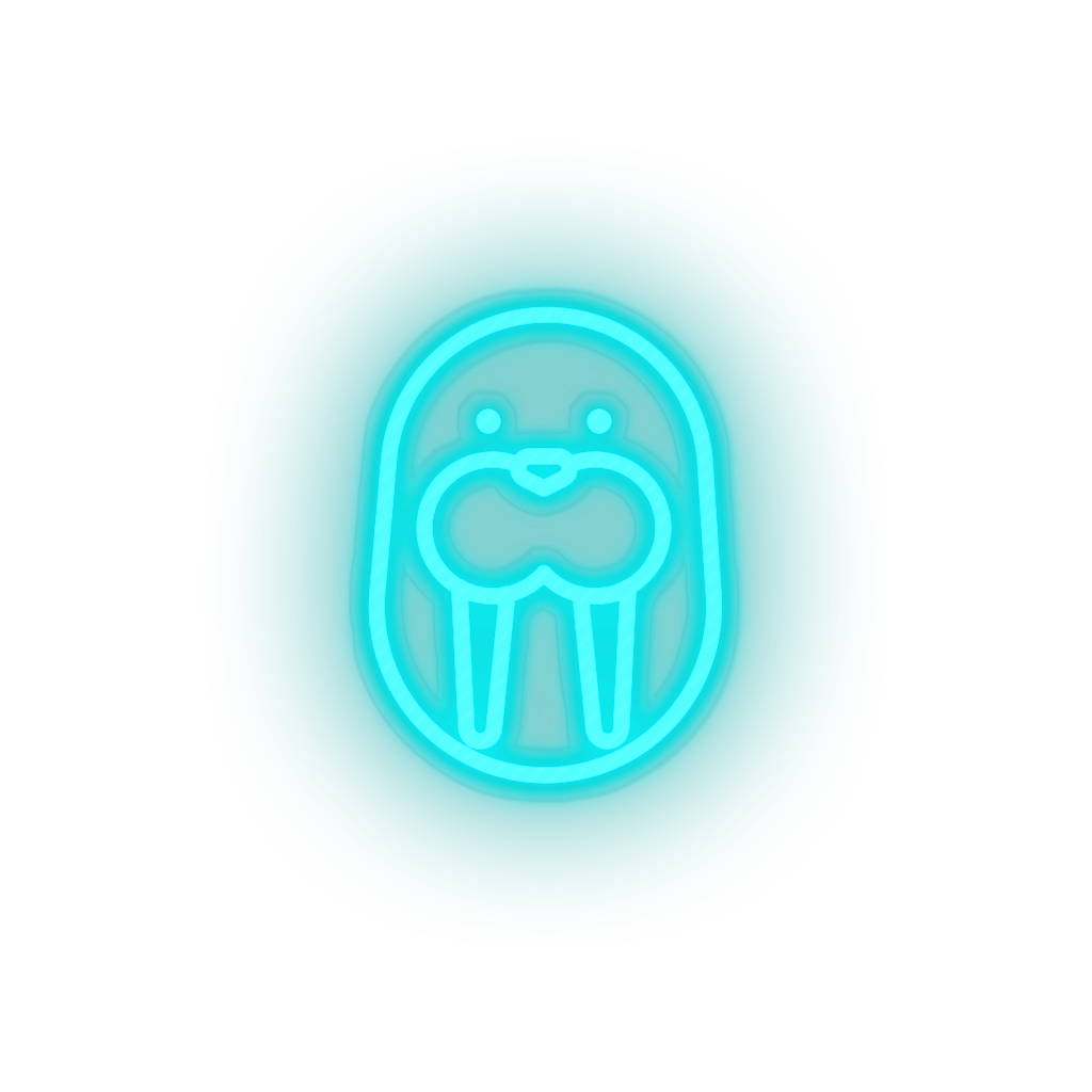 ice_blue walrus led animal carnivore cartoon fauna seal walrus zoo neon factory